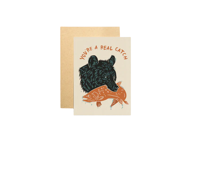 Woosah Outfitters A Real Catch Greeting Card